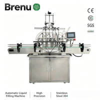 Remplisseuse de pâte liquide à 4 têtes BRENU | Système d'embouteillage d'eau et de jus avec capsulage automatique et contrôle intelligent