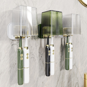 Juego de vasos para cepillos de dientes, soporte doble transparente para encimera, para uso en el baño - Product Image 4