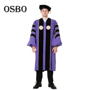 Robes de graduation doctorales de luxe en vente flash, robe de graduation de doctorat, capuchon et toque - Product Image 4