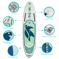 FUNWATER Dropshipping OEM 10'6 "Vert Sous Paddle Board Gonflable Stand up Paddleboard Laisse sup Surf Board Isup Board