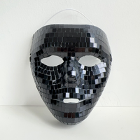 Masques tendance 2025, masque de fête boule disco, or, argent, noir, miroir, masque de danse, masque de mascarade pour Halloween, masque intégral