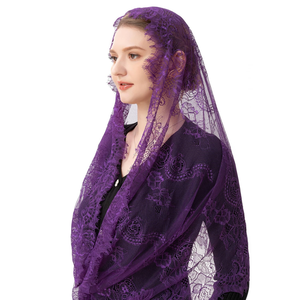 Erkoumi Infinity Shape Tissu Vintage Traditionnel Inspiré Dentelle de Style <span class=keywords><strong>Espagnol</strong></span> pour Mantilla Head Covering Sun Protection Veil - Product Image 2