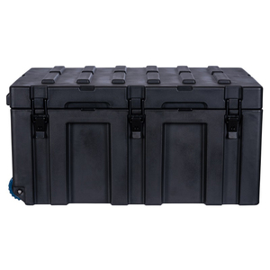 ZERO 150L LLDPE Caso De Carga Caso Robusto Plástico Rígido Rotomolded Caixa De Ferramentas 4WD Caixa De Armazenamento Cor Preta Com Rodas - Product Image 1