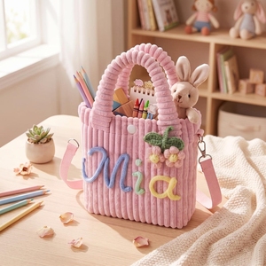 Personalized Toddler Purse Custom Name Corduroy Crossbody Bag <strong>for</strong> <strong>Little</strong> <strong>Girls</strong> Lightweight Kids Purse Birthday Halloween <strong>Gift</strong> - Product Image 1