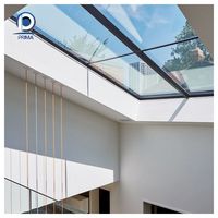 Fenêtre de toit moderne à double vitrage avec cadre en aluminium, étanche, à ventilation électrique, pour toit plat