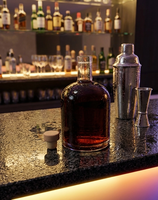 Bouteilles de spiritueux en verre personnalisées JingAn en gros avec bouchon, options de gravure mate/givrée, capacité personnalisable pour le brandy XO