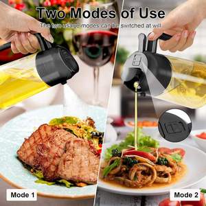 Pulvérisateur et bouteille verseuse d'huile d'olive en verre 2-en-1 de qualité alimentaire supérieure 470 ml – Distributeur d'huile portable pour cuisine domestique et barbecue - Product Image 6