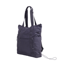 Sac fourre-tout convertible 2-en-1 noir décontracté en sac à dos, sac à dos fourre-tout à double usage pour les trajets quotidiens