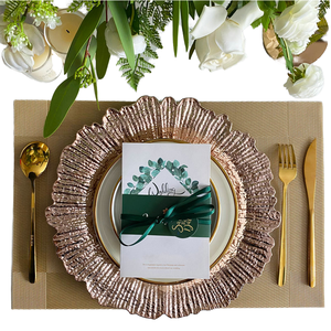 Platos Decorativos con Borde Festoneado <span class=keywords><strong>de</strong></span> 33 cm (13 Pulgadas) para Recepción <span class=keywords><strong>de</strong></span> Bodas, <span class=keywords><strong>en</strong></span> Dorado, Plateado y Oro Rosa, Juego <span class=keywords><strong>de</strong></span> 3 - Product Image 1