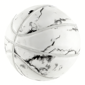 Ballon de basketball tendance effet marbre blanc/noir, personnalisable, surface miroir – Nouvelle collection - Product Image 2