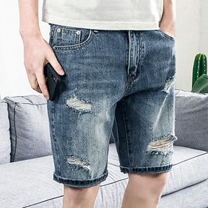 Wholesale Custom Breathable Streetwear Woven <b>Stretch</b> <b>Denim</b> Jean Shorts Men Casual Straight Zipper Summer 100% Export Quality - Product Image 2