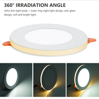 Nouveau produit OEM/ODM, lampe à panneau réglable à deux couleurs, 3w 6w 12w 18w, panneau LED encastré rond pour plafond