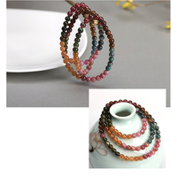 Zooying 4-5mm Natural Mix Tourmaline Natural Stone Bead Quartz Bracelet Women Men Fashion Semi-precious Jewelry