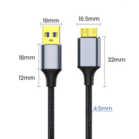 Câble d'extension en nylon tressé plaqué or USB3.0 5Gbps Super Fast Data Transfer USB A Male to Male/Female/USB C/Micro-B OTG Cord