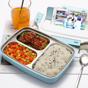 portable 304 stainless steel bento lunch box leakproof lunch box with compartment