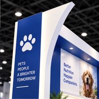 Stand d'exposition modulaire personnalisé avec écran rétroéclairé SEG et système de sol rétroéclairé pour Global Pet Expo Orlando