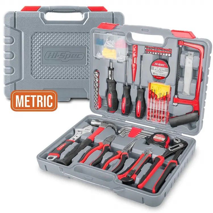 Kit d'outils pour la maison et le bureau rose de 120 pièces pour dames et femmes outils à main essentiels pour les réparations et l'entretien ménagers bricolage