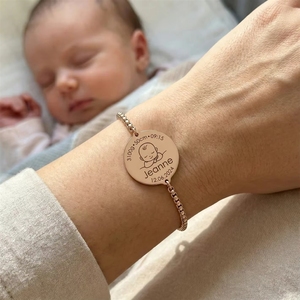 Vòng tay khắc tên bé tùy chỉnh bán buôn cho phụ nữ, mẹ, làm từ thép không gỉ, trang sức tưởng nhớ - Product Image 5