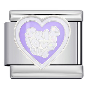 Accesorios DIY: Charm Modular Italiano Elástico Hecho a Mano con Elementos de Ensueño Púrpura, de Acero Inoxidable con Baño de Oro Rosa y Zirconia, de Moda - Product Image 3