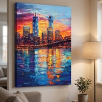 Peinture à l'huile artisanale sur toile de coton 450 GSM, décor mural 3D de luxe pour la maison, paysage moderne, design original sur mesure