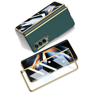 <span class=keywords><strong>Coque</strong></span> anti-choc galvanoplastie lentille or avec étuis de téléphone en cuir PU pour <span class=keywords><strong>Samsung</strong></span> Galaxy <span class=keywords><strong>Fold</strong></span> 4 <span class=keywords><strong>3</strong></span> 2 avec film avant - Product Image 3
