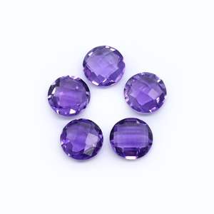 Amatista brasileña Briolette redonda natural 4mm a 11mm Buen color - Product Image 1