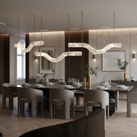 Lámpara de Techo LED de Estilo Minimalista para Decoración Residencial, Sala de Estar, Comedor, de Mármol y Cobre, para Techos Altos