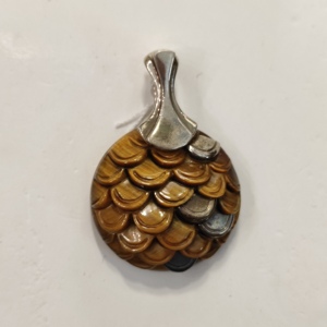 Pendentif en argent 925 avec œil de tigre jaune - Product Image 1
