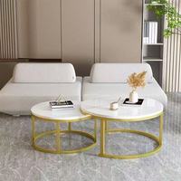 Table basse convertible de luxe moderne avec plateau en marbre et centre de rangement en métal durable pour hôtel et salon - Mobilier d'usine