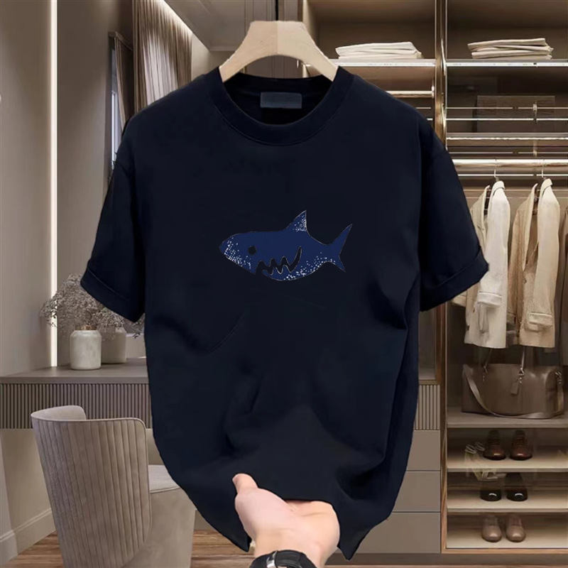 Black k942 shark mens-unisex-spring-letter print/design