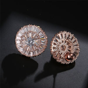 Boucles d'oreilles à clous RAKOL EP232, élégantes, micro-incrustées de zircon CZ, cristal, bijoux de mariée - Product Image 3