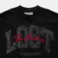 T-shirt Boxy LOST en tissu double couche, coupe courte, style vintage personnalisé, coupe ample et oversize, à vendre