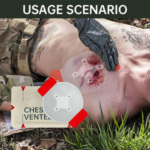 Medische Kwaliteit Noodtrauma <span class=keywords><strong>Hydrogel</strong></span> Dressing 4 Kanalen Ventilatieopeningen Borstafdichting - Product Image 4