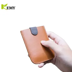 DAX Dompet Kartu Mini Kulit Asli Pria, Dompet Kertas Desain Tarik Portabel Ramping Miring 5 Kartu Mo Pendek