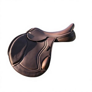Silla de Montar Inglesa de Cuero Genuino para Carreras de Caballos, con Estructura de Madera, Absorbente de Sudor, Duradera, de Alta Calidad y Sostenible, BS International - Product Image 3