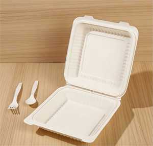 Recipientes de Alimentos Desechables Personalizados de 1100 ml y 8 Pulgadas, Aptos para Microondas, Resistentes a la Grasa, Ecológicos, Biodegradables, Hechos de Almidón de Maíz - Product Image 3