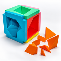 Puzzle Bentuk Geometris 3D Edukatif dan Kubus DIY Tangram Mainan Edukasi