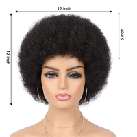 Perruque Afro Européenne et Américaine Transfrontalière en Fibre Haute Température Respirante Transparente, Longue et Lisse, Petites Boucles Africaines Volumineuses