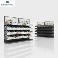 Présentoir en tissu multi-niveaux sur roulettes pour tapisserie, étagère de vente au détail pour magasin de tapis