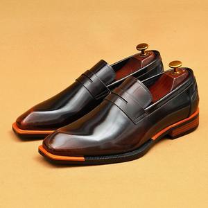 Mocasines de plataforma brillante de cuero genuino superventas para negocios, zapatos formales transpirables informales de estilo británico para Primavera/Verano - Product Image 5