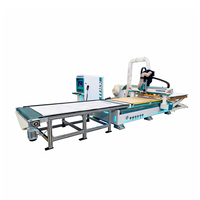 Mesin Router CNC Jinan Mosencnc 9Kw ATC dengan Platform Pengumpan/Pengeluaran, 12 Pengubah Alat Garis Lurus, Otomatisasi Presisi Tinggi