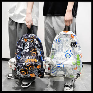 Sac à dos étudiant édition coréenne sac à dos de <span class=keywords><strong>loisirs</strong></span> Graffiti personnalisé de grande capacité pour les lycéens et les lycéens - Product Image 4