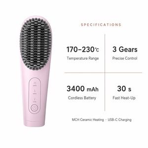 <span class=keywords><strong>Brosse</strong></span> <span class=keywords><strong>lissante</strong></span> professionnelle pour cheveux, MCH, chauffage rapide, peigne lissant ionique pour femmes, mini-styler portable pour cheveux, idéal pour les voyages - Product Image 5