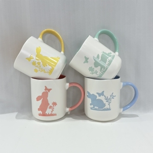 Factory Sale Ceramic Rabbit Cartoon Pattern Stoneware Mug Minimalist Eco-friendly Dishwasher & Microwave Safe - Product Image 2