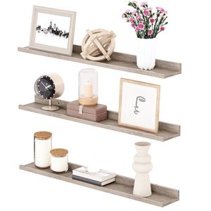 Lot de 3 étagères murales flottantes pour photos, étagères murales avec rebord pour le rangement dans le <span class=keywords><strong>salon</strong></span> - Product Image 1