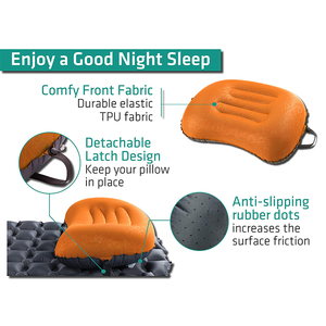 Cuscino da Campeggio Leggero, Cuscino Gonfiabile per Collo e Schiena, Comfort per Dormire Durante Campeggio, Escursionismo e Viaggi - Product Image 2