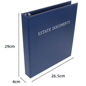 3 giữ thư mục văn phòng chuyên nghiệp chất kết dính tổ chức vòng nhẫn PU da bule 1.5 inch 3 vòng chất kết dính với 2 túi bên trong - Product Image 3