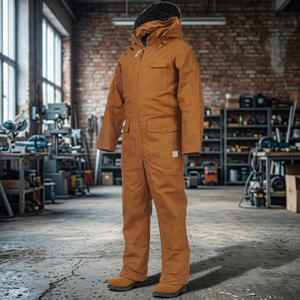 Combinaison de travail réfléchissante LED imperméable marron ANSI Classe 2 avec capuche pour hommes et femmes, logo personnalisé, vêtements de travail routier - Product Image 3