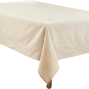 ผ้าปูโต๊ะผ้าลินินแบบสั่งทำผ้าปูโต๊ะทรงสี่เหลี่ยมผืนผ้าลายดอกไม้ผ้าปูโต๊ะปักพร้อมพู่ - Product Image 5