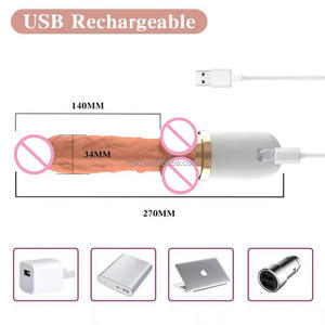 Vibratore Automatico Telescopico Elettrico a Mani Libere con Ventosa, <span class=keywords><strong>Mini</strong></span> Dildo a Spinta per Donne - Product Image 4